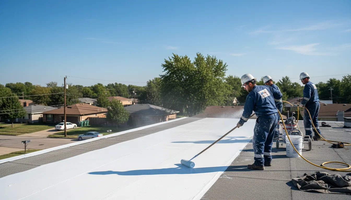 Commercial roof coating in Delhi, LA near me
